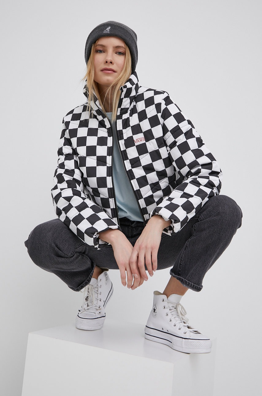 

Куртка Vans жіноча колір білий перехідна VN0A4SCP7051-CHECKERBOA