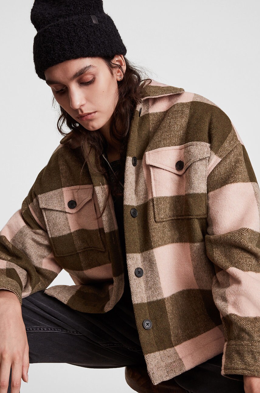 

Куртка AllSaints жіноча колір зелений перехідна