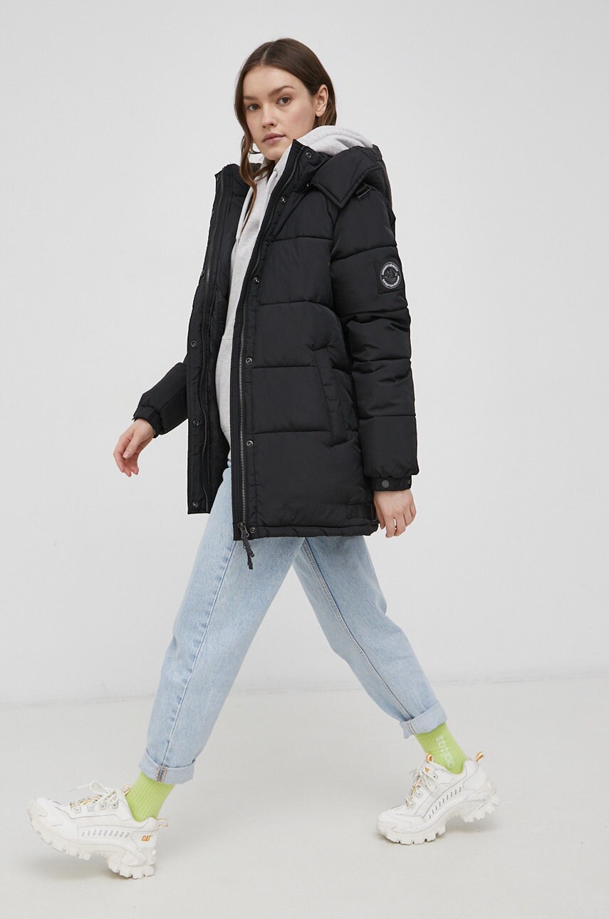 

Куртка Superdry женская цвет чёрный зимняя