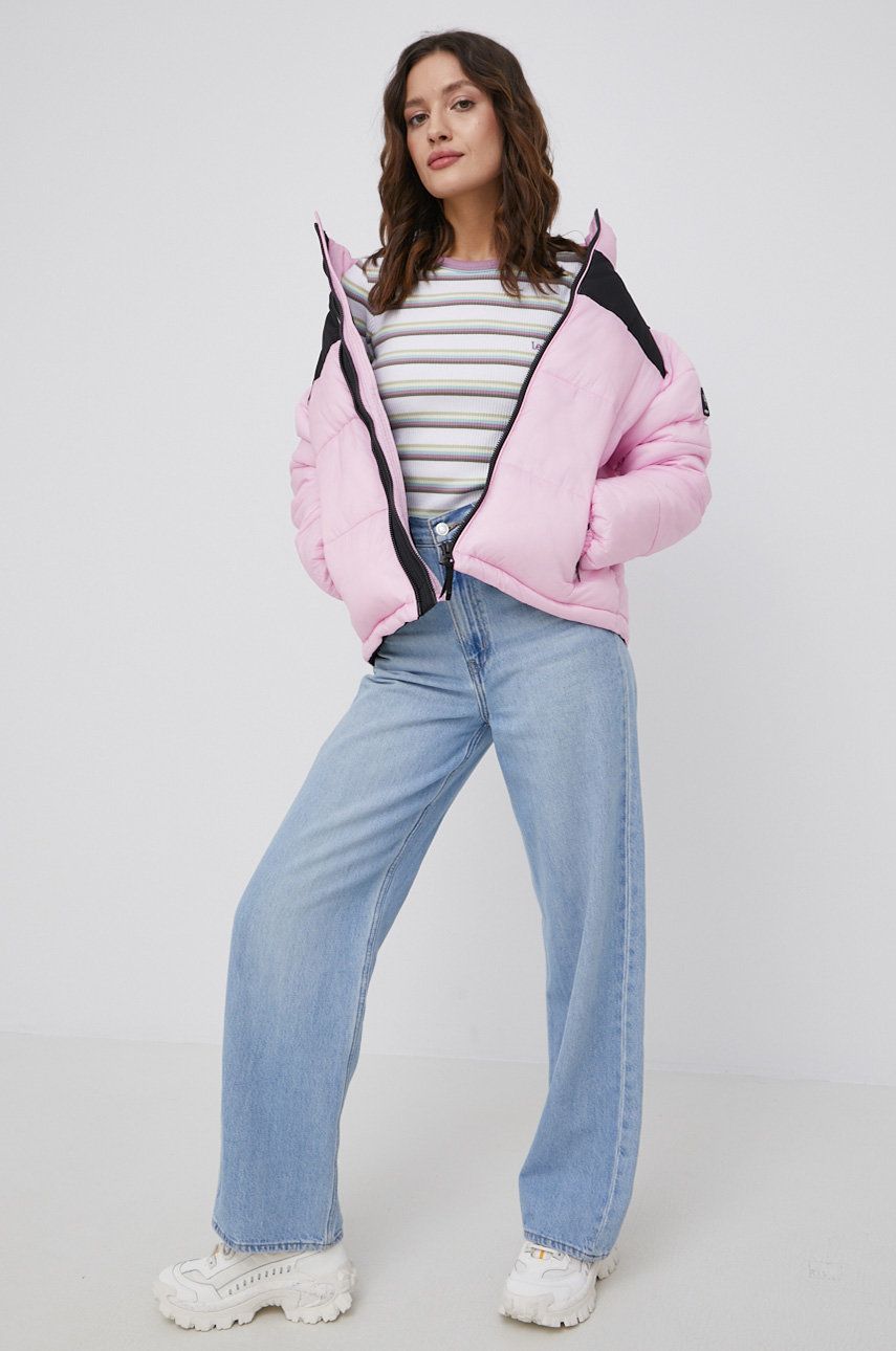 Superdry rövid kabát női, rózsaszín, téli