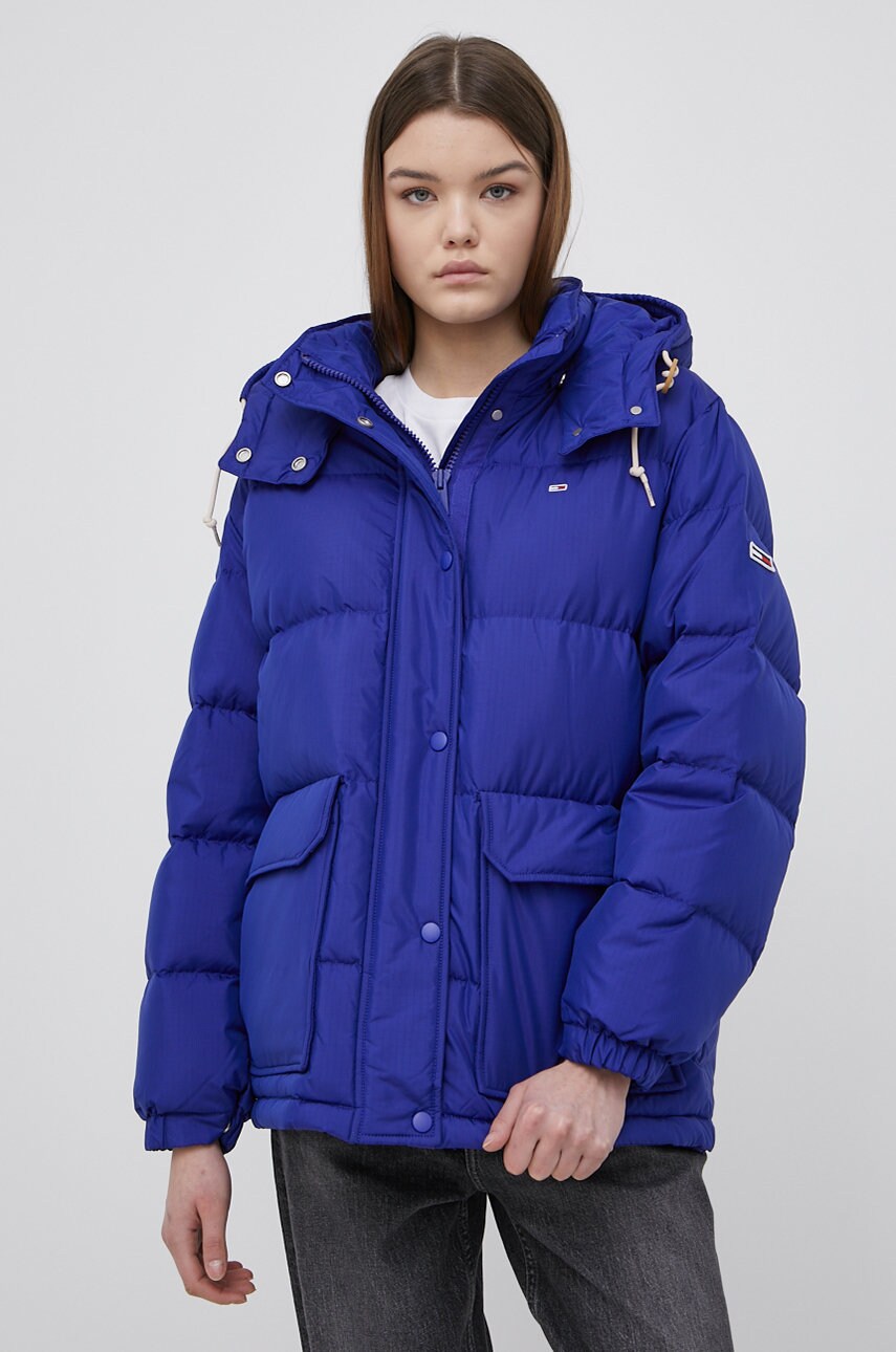 

Пухено яке Tommy Jeans дамско със зимна изолация, Син