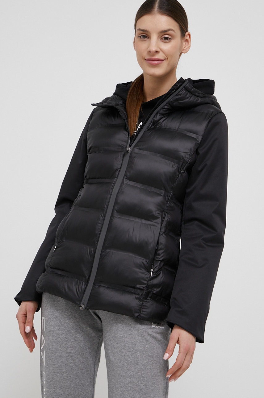 

Яке EA7 Emporio Armani дамско в черно с преходна изолация, Черен