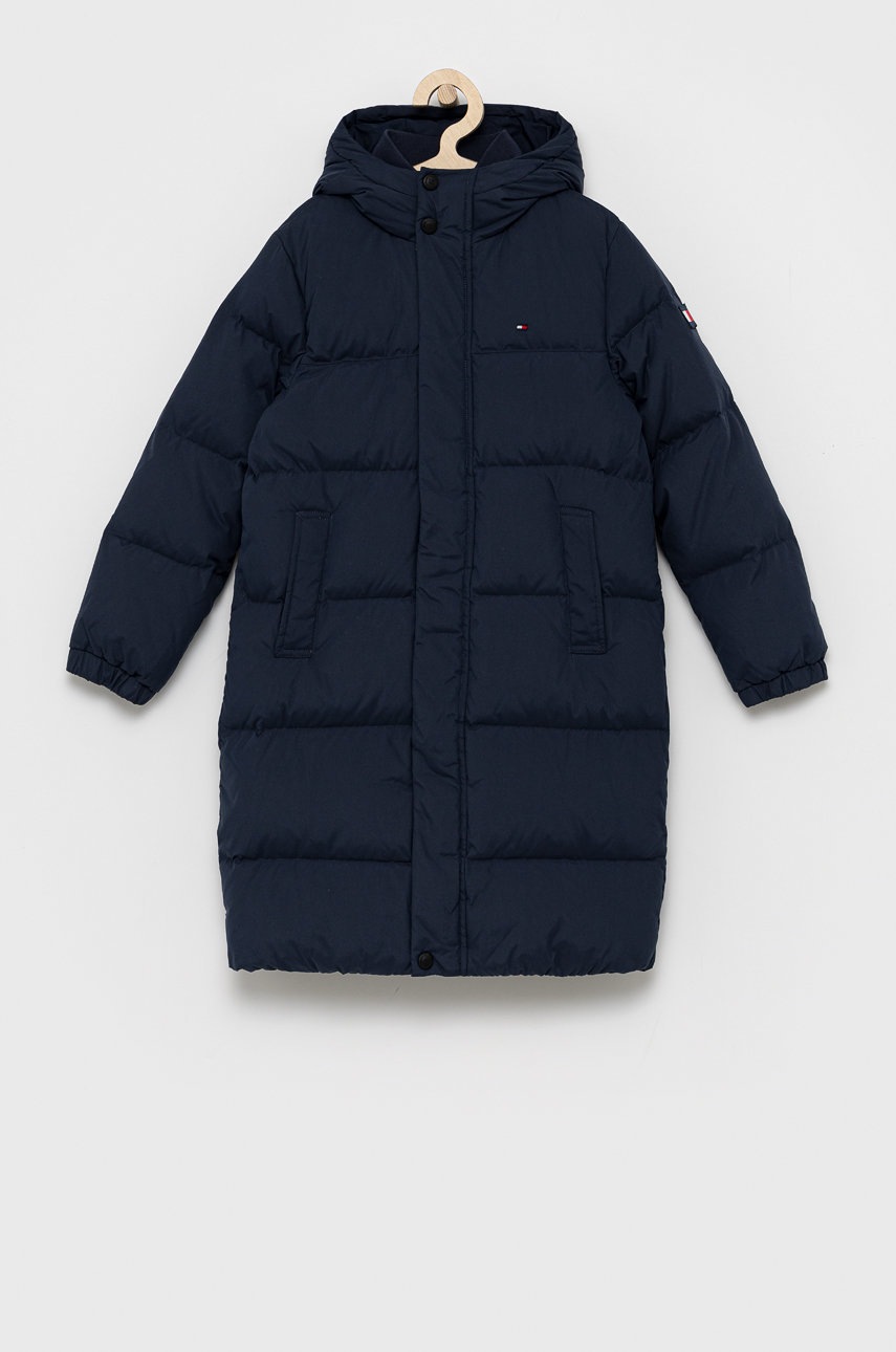 

Детско пухено яке Tommy Hilfiger в тъмносиньо, Тъмносин