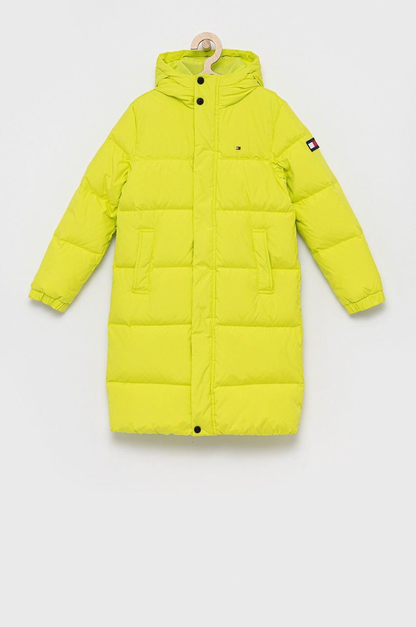 

Детско пухено яке Tommy Hilfiger в зелено, Зелен
