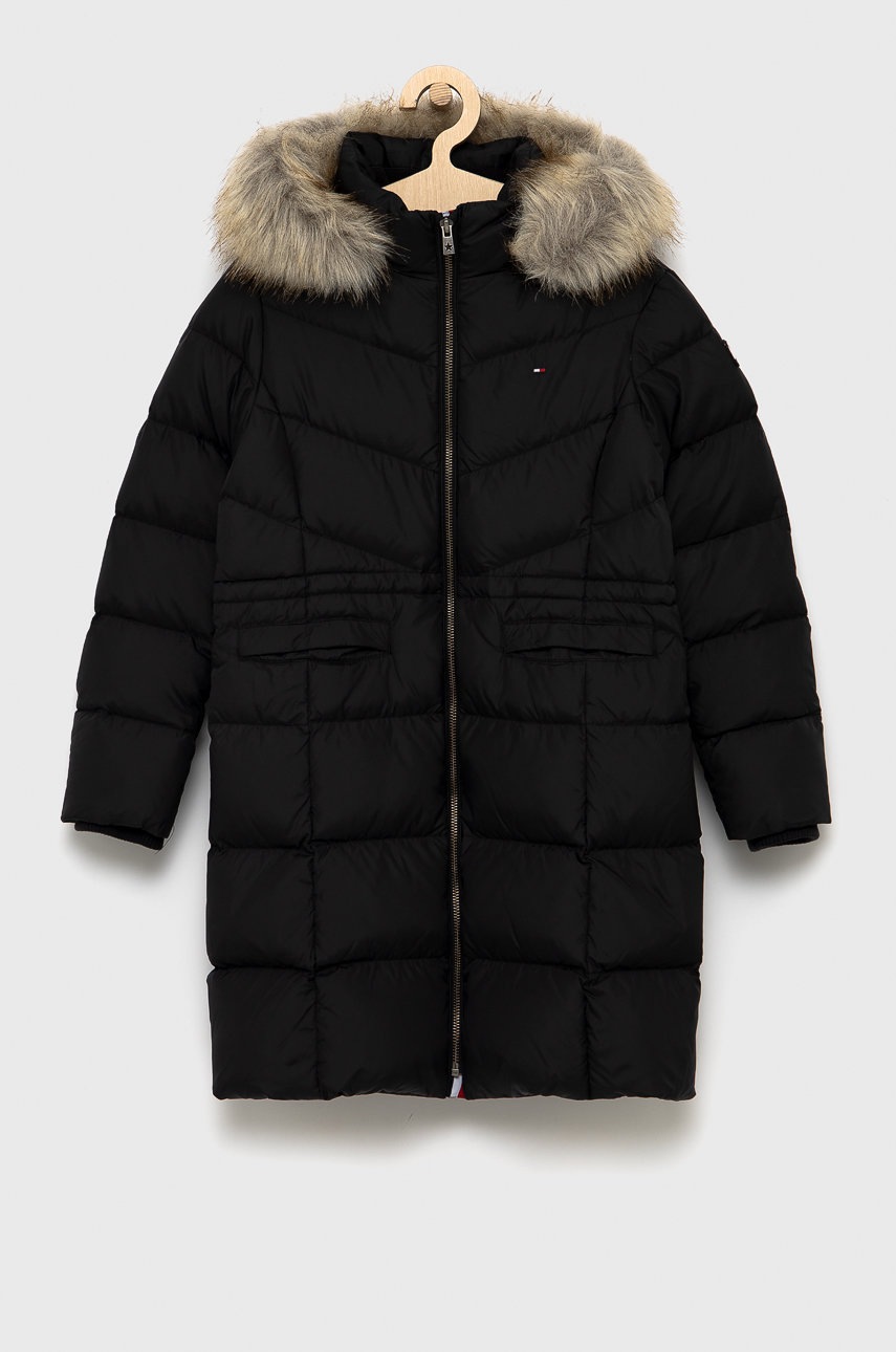 

Детско пухено яке Tommy Hilfiger в черно, Черен