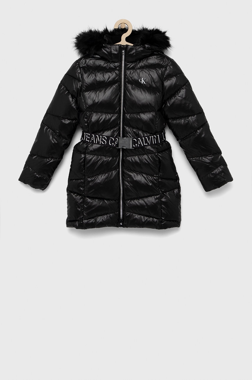 

Детско пухено яке Calvin Klein Jeans в черно, Черен