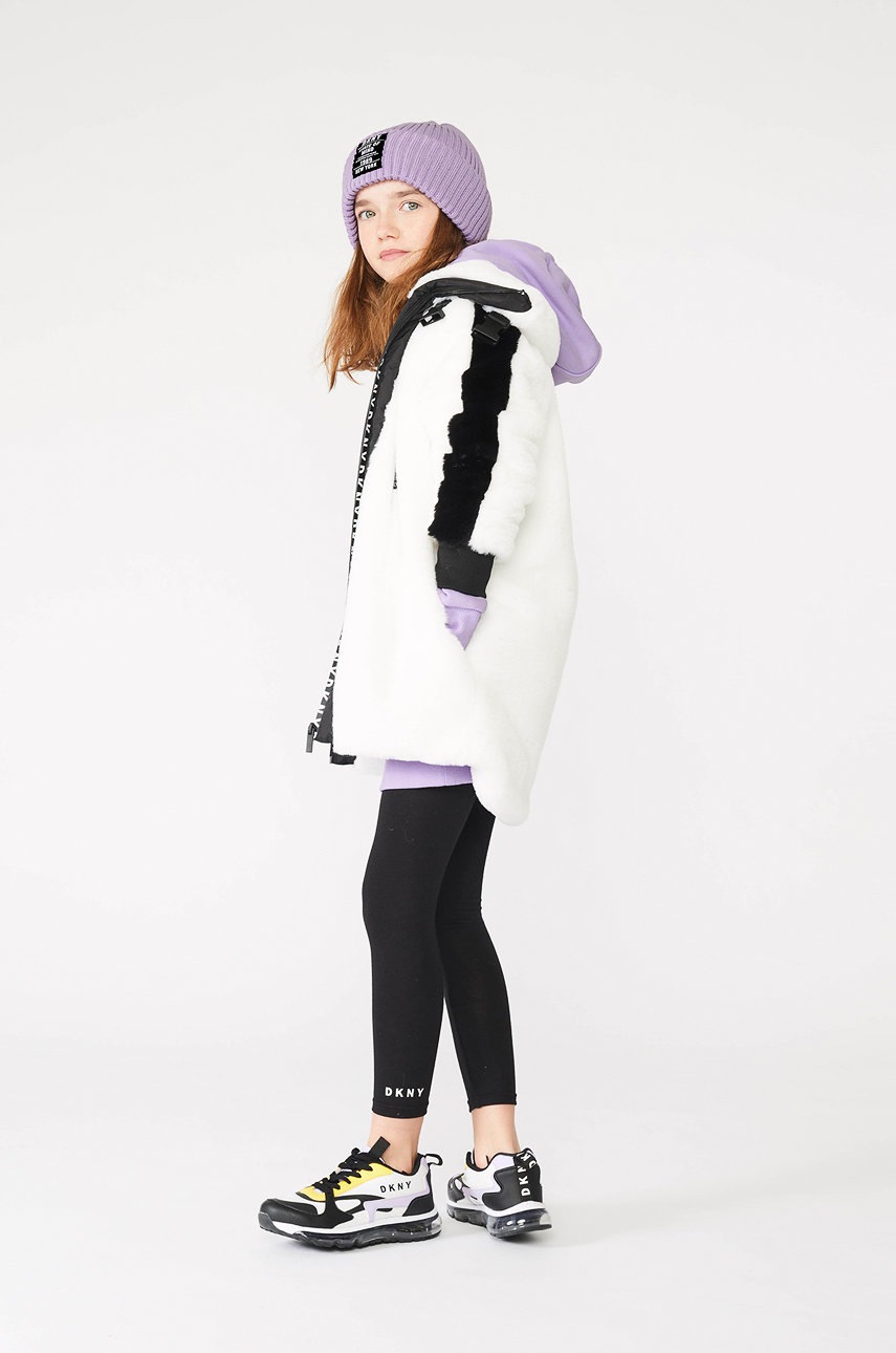 

Детско яке с две лица Dkny в бяло, Бял