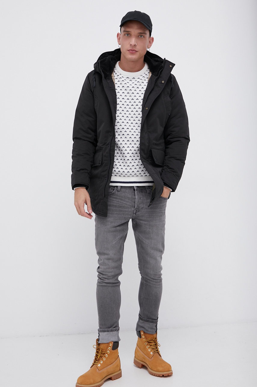 

Парка Jack & Jones мужская цвет чёрный зимняя