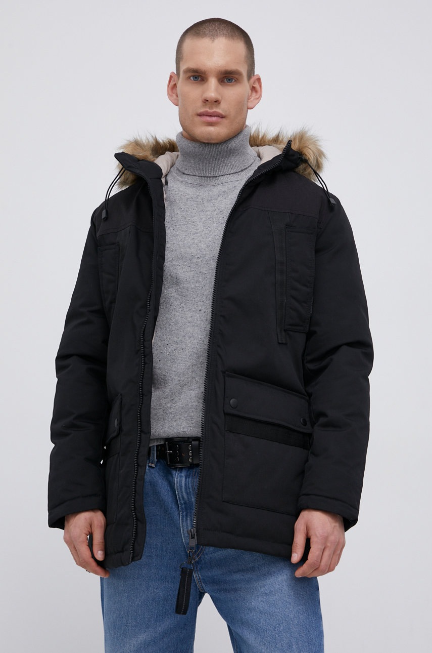 

Яке Jack & Jones мъжко в черно със зимна изолация, Черен