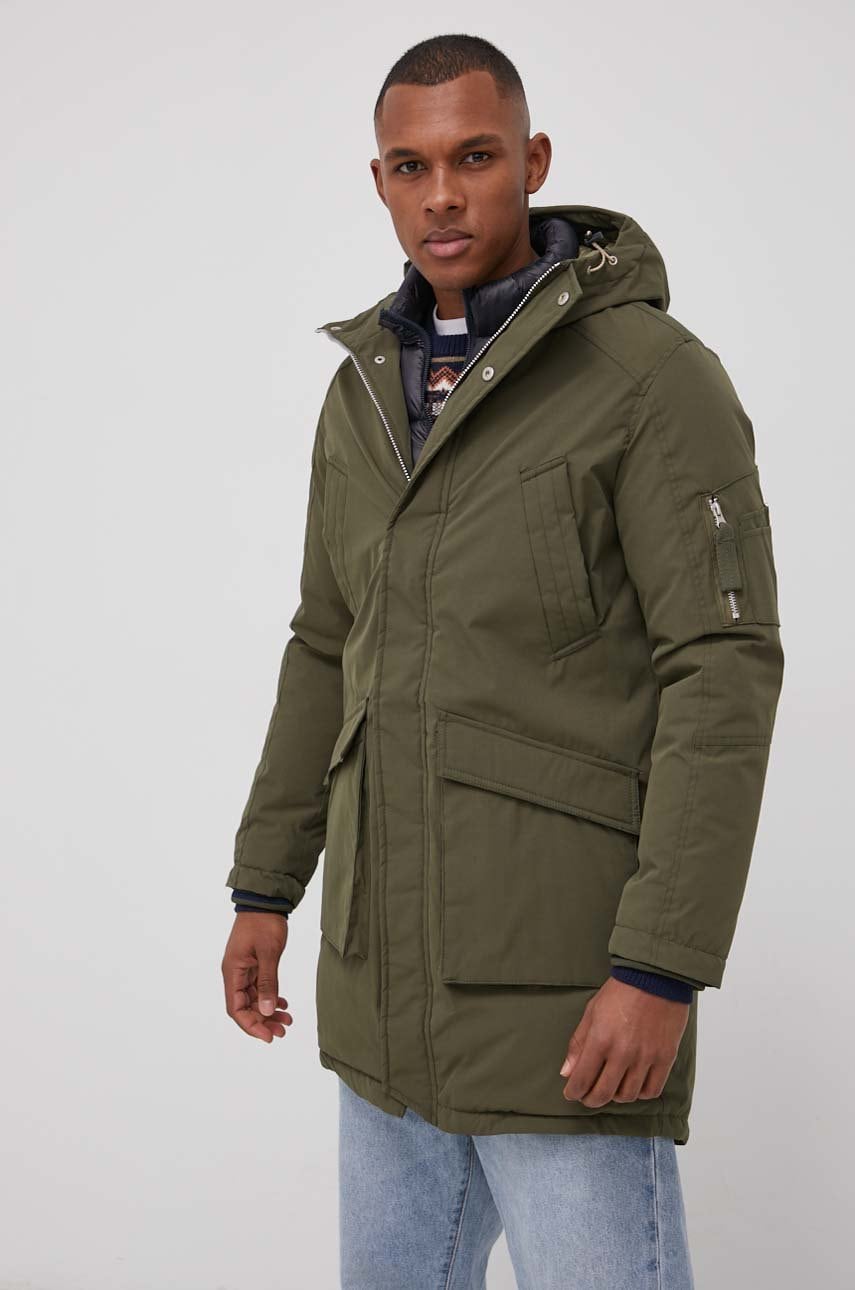 Jack & jones geacă culoarea verde, de iarnă