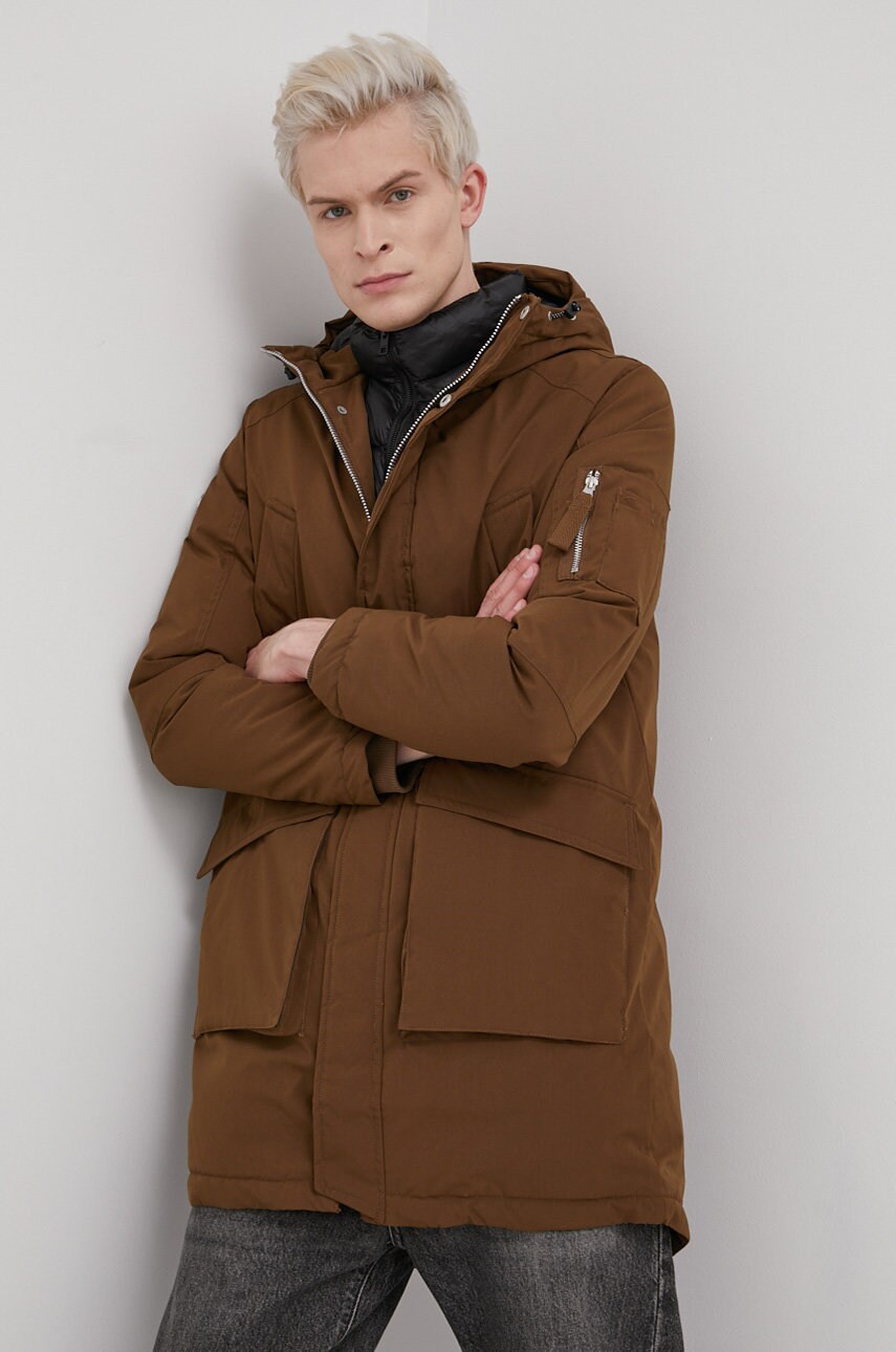 

Куртка Jack & Jones колір коричневий зимова