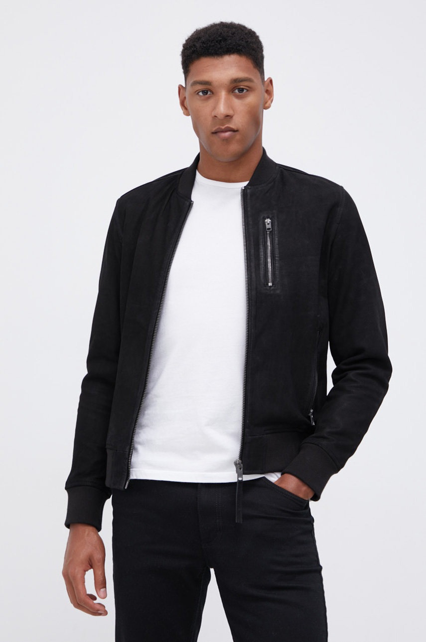 

Premium by Jack&Jones - Кожено яке бомбър, Черен