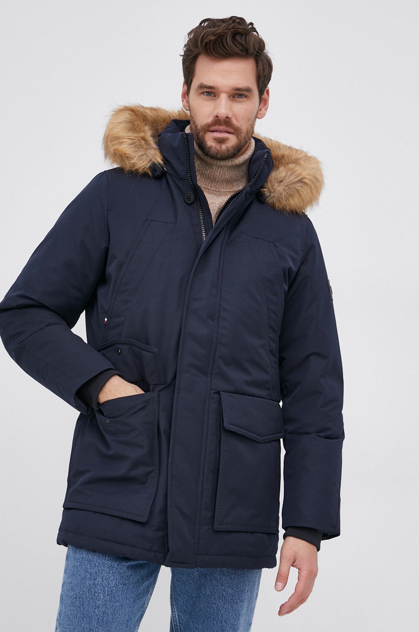

Пухено яке Tommy Hilfiger мъжко в тъмносиньо със зимна изолация, Тъмносин