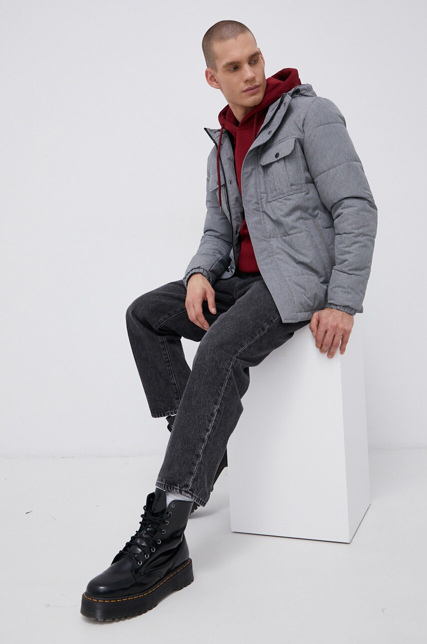 Produkt by jack & jones geacă bărbați, culoarea gri, de iarnă