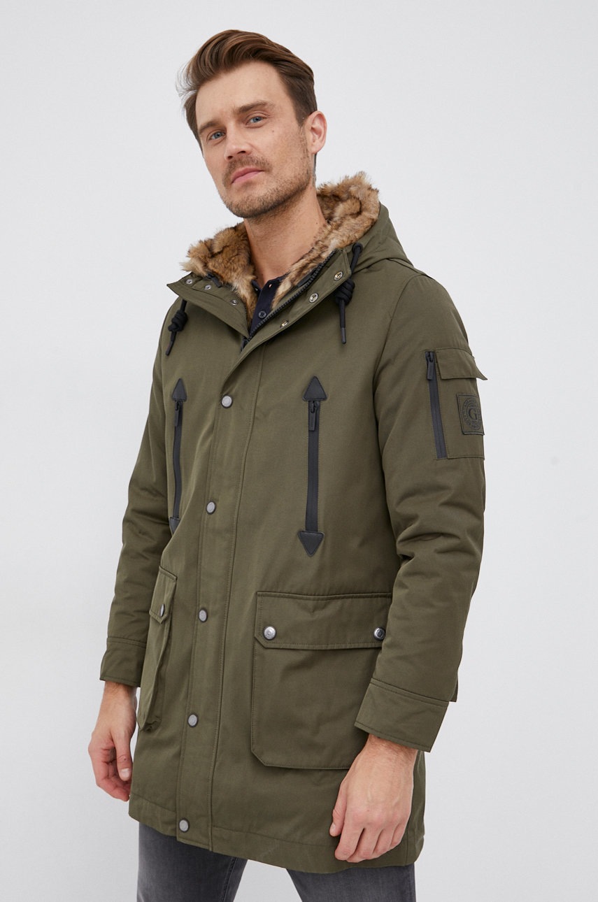 

Яке Guess мъжко в зелено със зимна изолация, Зелен