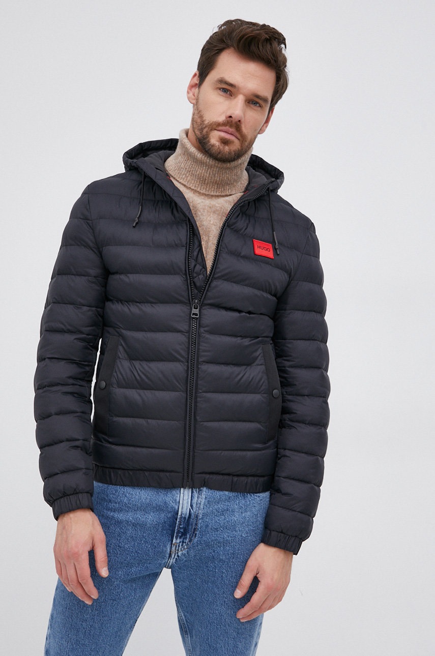 

Яке Hugo мъжко в черно със зимна изолация, Черен