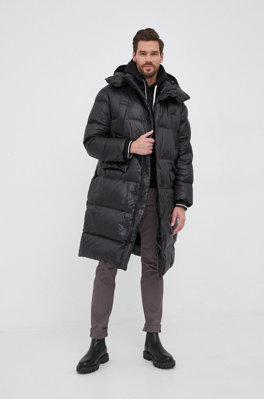 Emporio Armani Kurtka puchowa męska kolor czarny zimowa