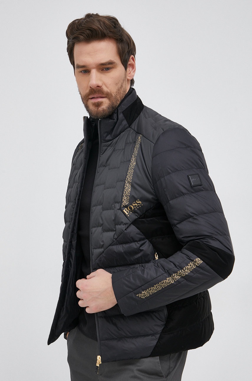 

Пухено яке Boss Athleisure мъжко в черно с преходна изолация, Черен