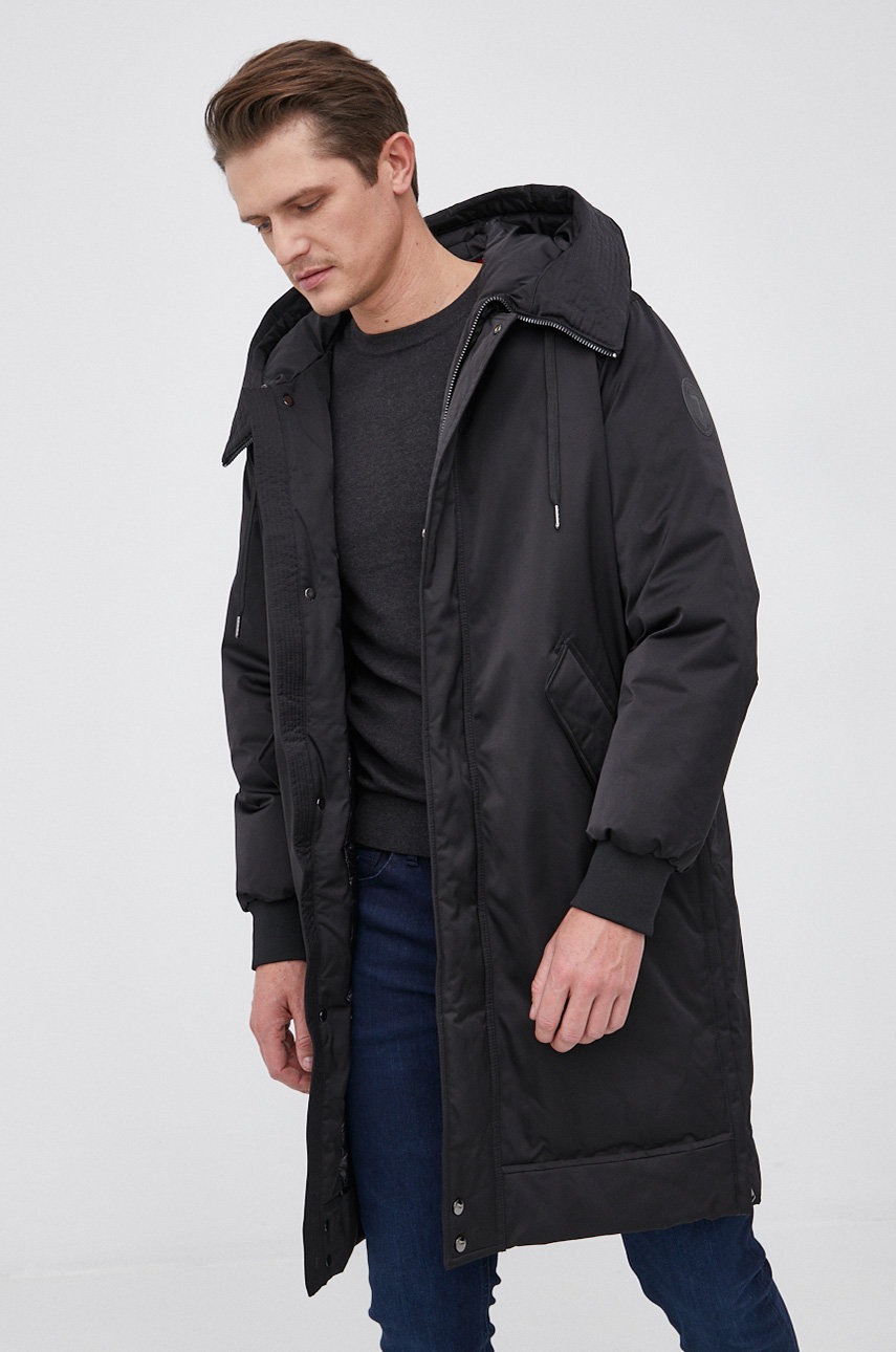 

Яке Trussardi мъжко в черно със зимна изолация, Черен