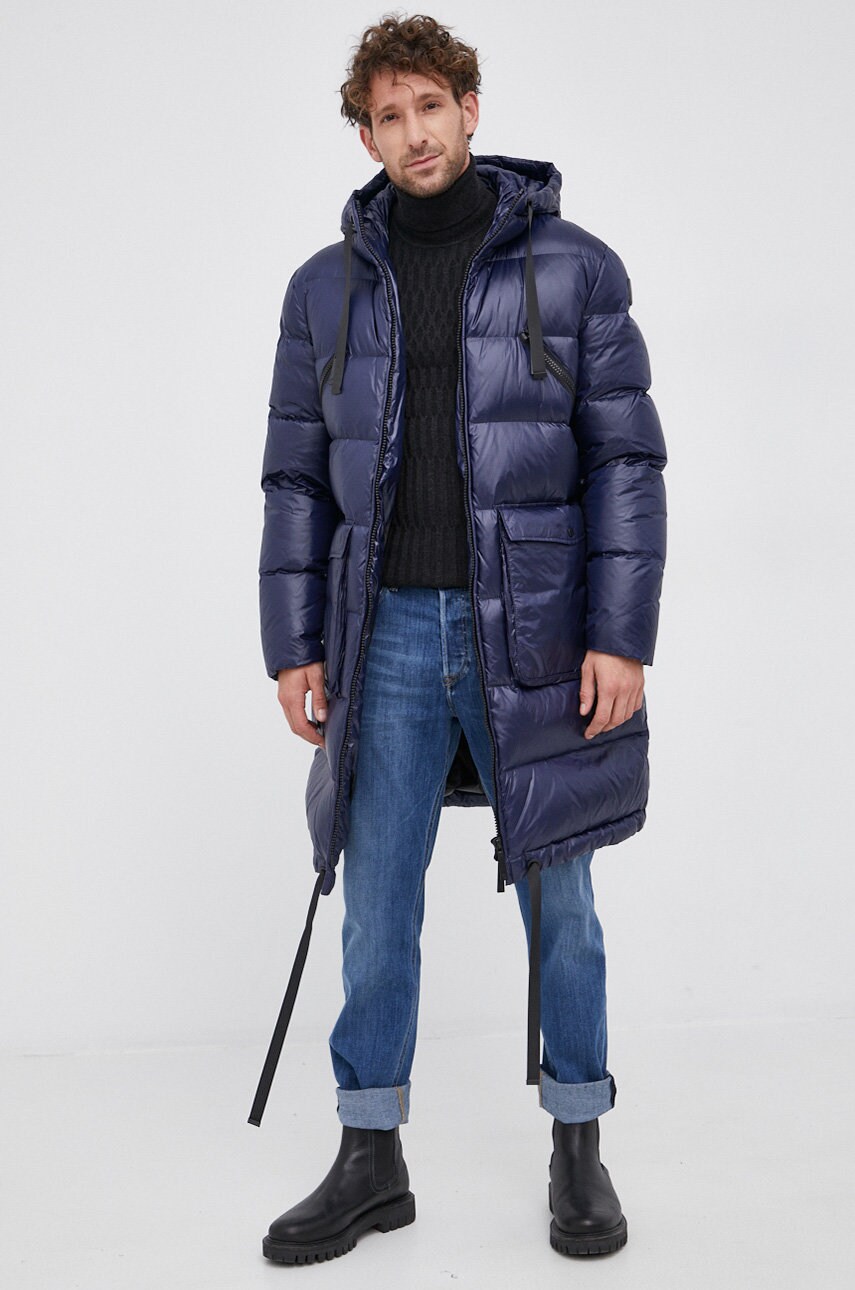 

Пуховая куртка Trussardi мужская цвет синий зимняя