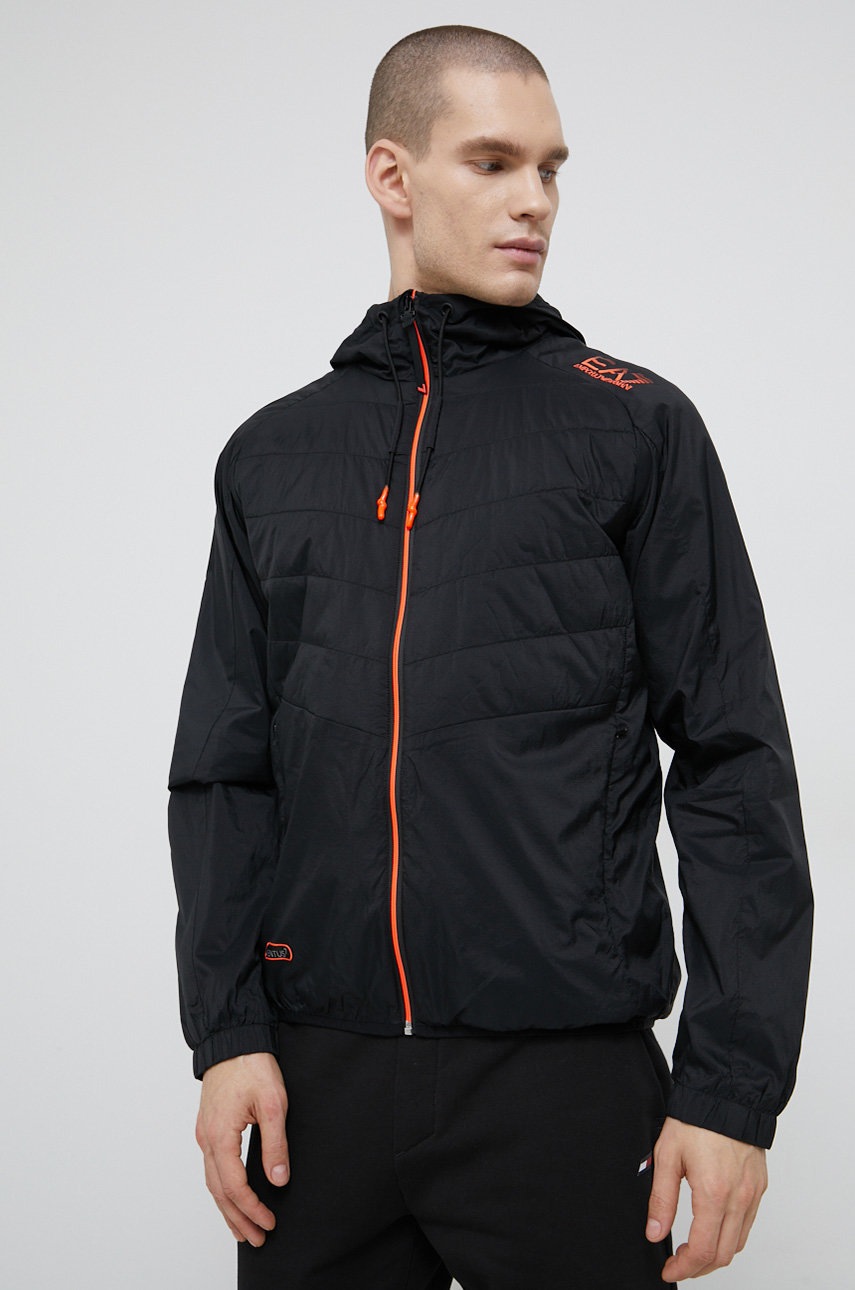

Яке EA7 Emporio Armani мъжко в черно с преходна изолация, Черен
