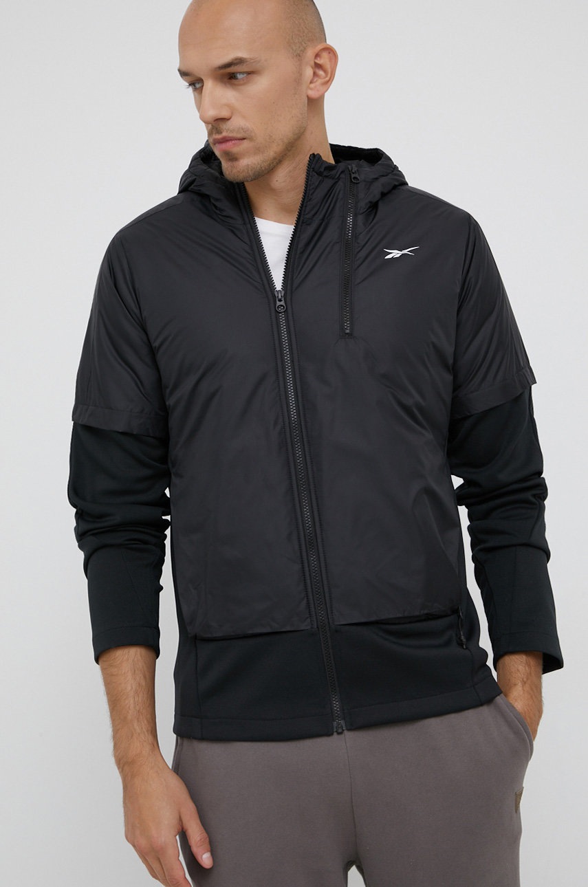 

Куртка Reebok GU5752 чоловіча колір чорний перехідна