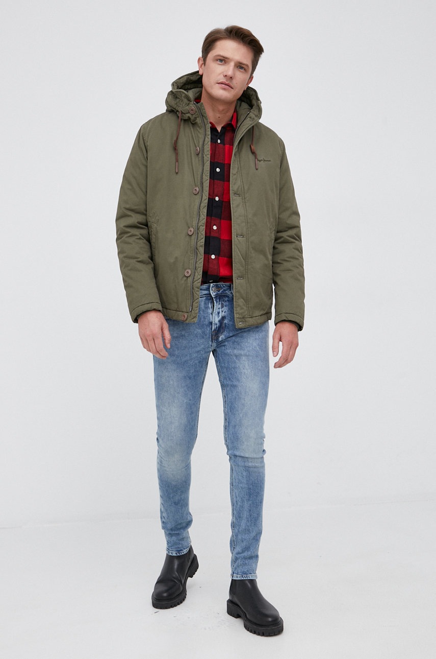 

Куртка Pepe Jeans чоловіча колір зелений зимова