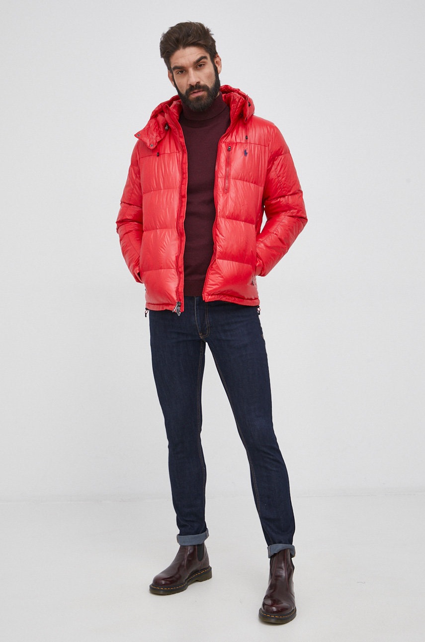 

Пуховая куртка Polo Ralph Lauren мужская цвет красный зимняя