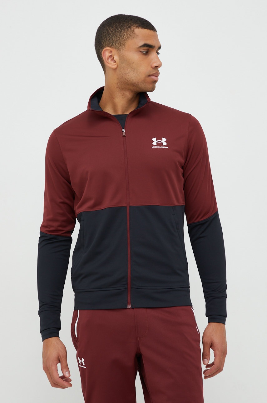 Under Armour Hanorac De Antrenament Pique Barbati, Culoarea Maro, Neted