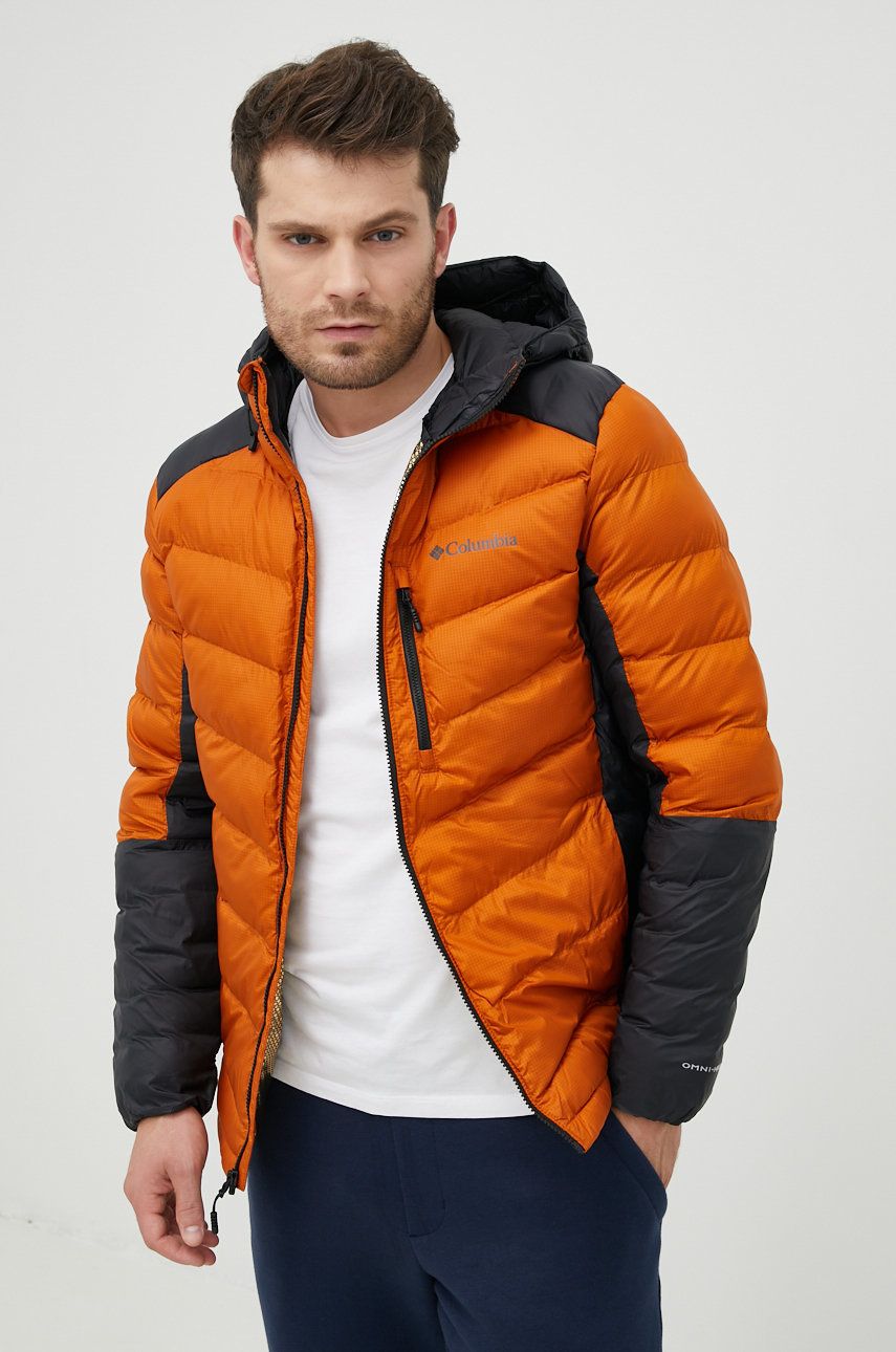 Columbia geacă sport Labyrinth Loop Hooded Jacket culoarea portocaliu, de iarnă 1957343