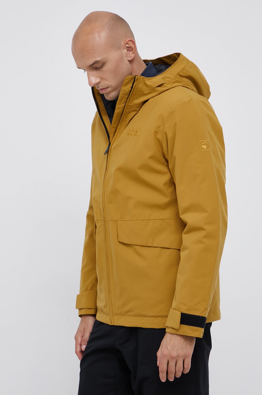 

Куртка Jack Wolfskin чоловіча колір жовтий перехідна