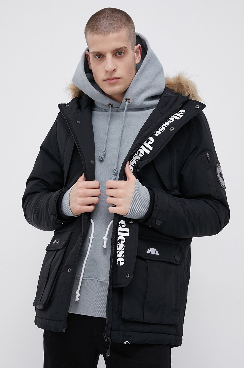 Ellesse geacă bărbați, culoarea negru, de iarnă