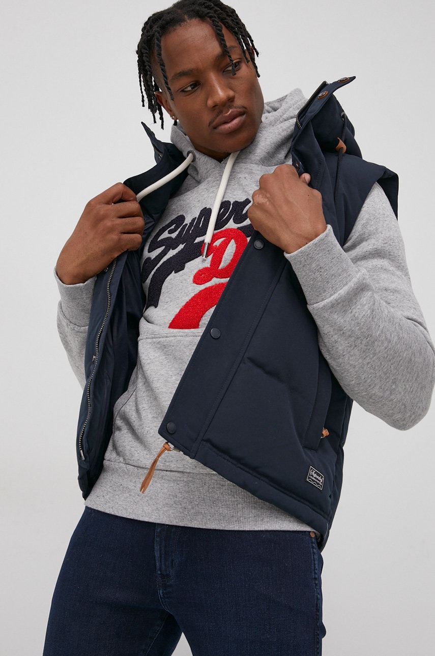 

Елек Superdry в тъмносиньо със зимна изолация, Тъмносин