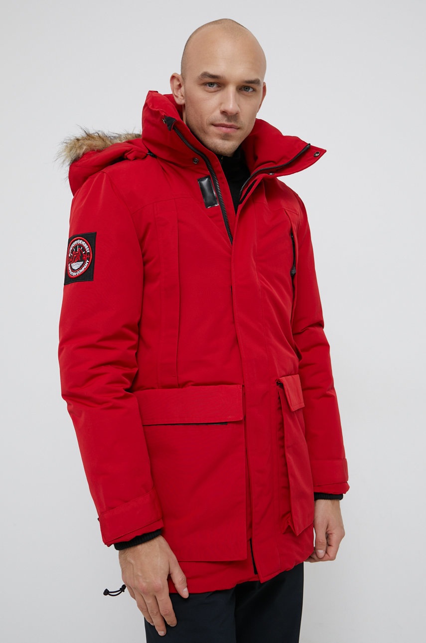 

Куртка Superdry цвет красный зимняя