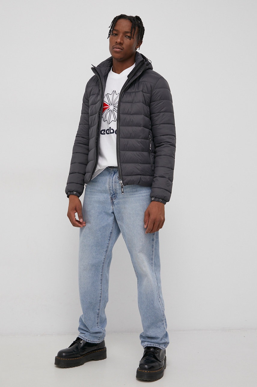 

Яке Superdry в сиво с преходна изолация, Сив