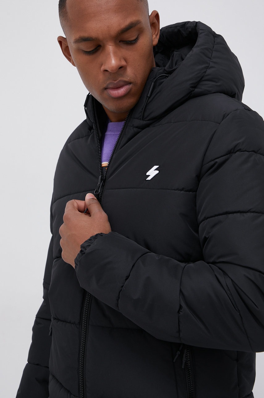 

Яке Superdry мъжко в черно със зимна изолация, Черен
