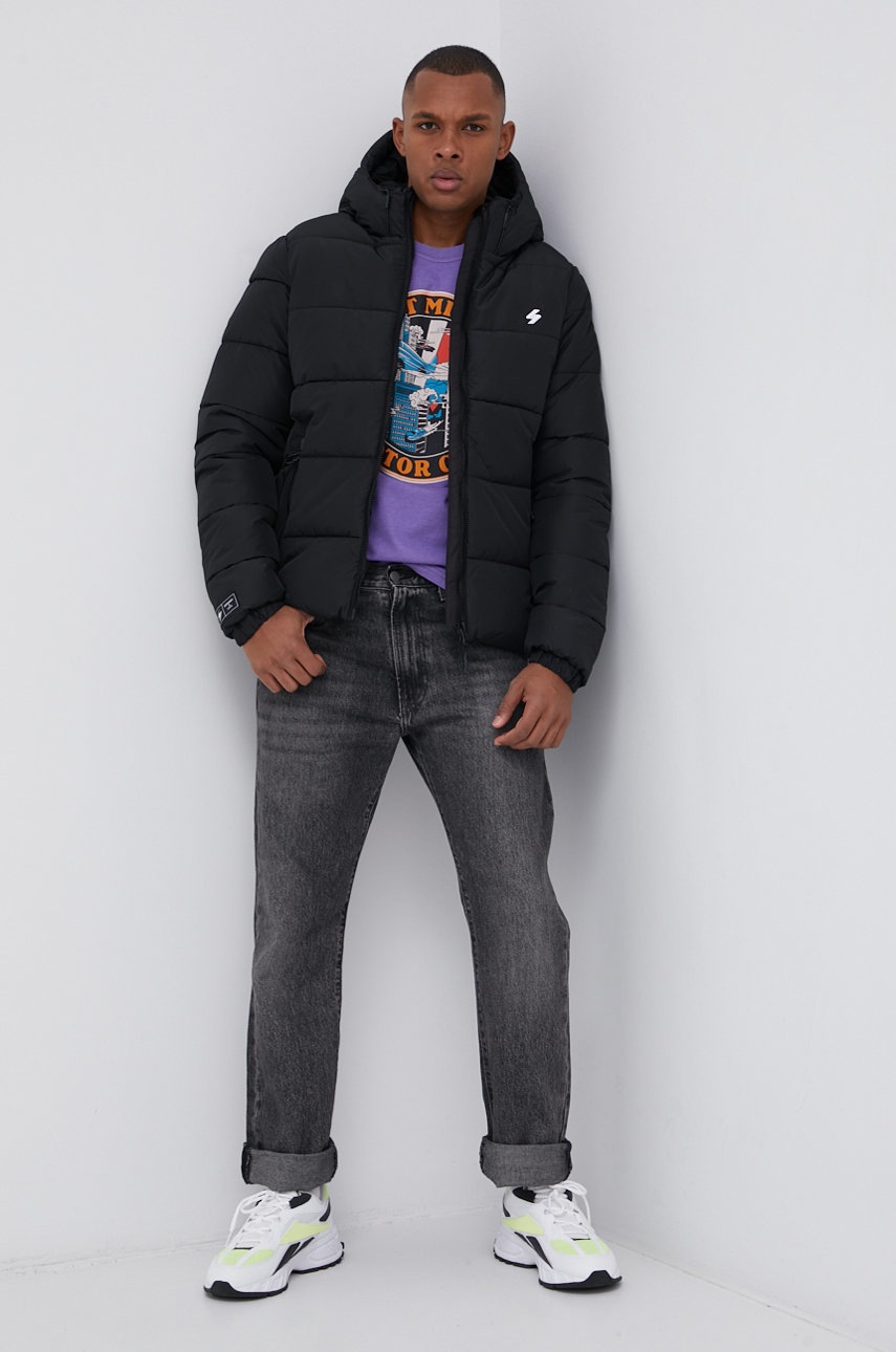 

Куртка Superdry чоловіча колір чорний зимова