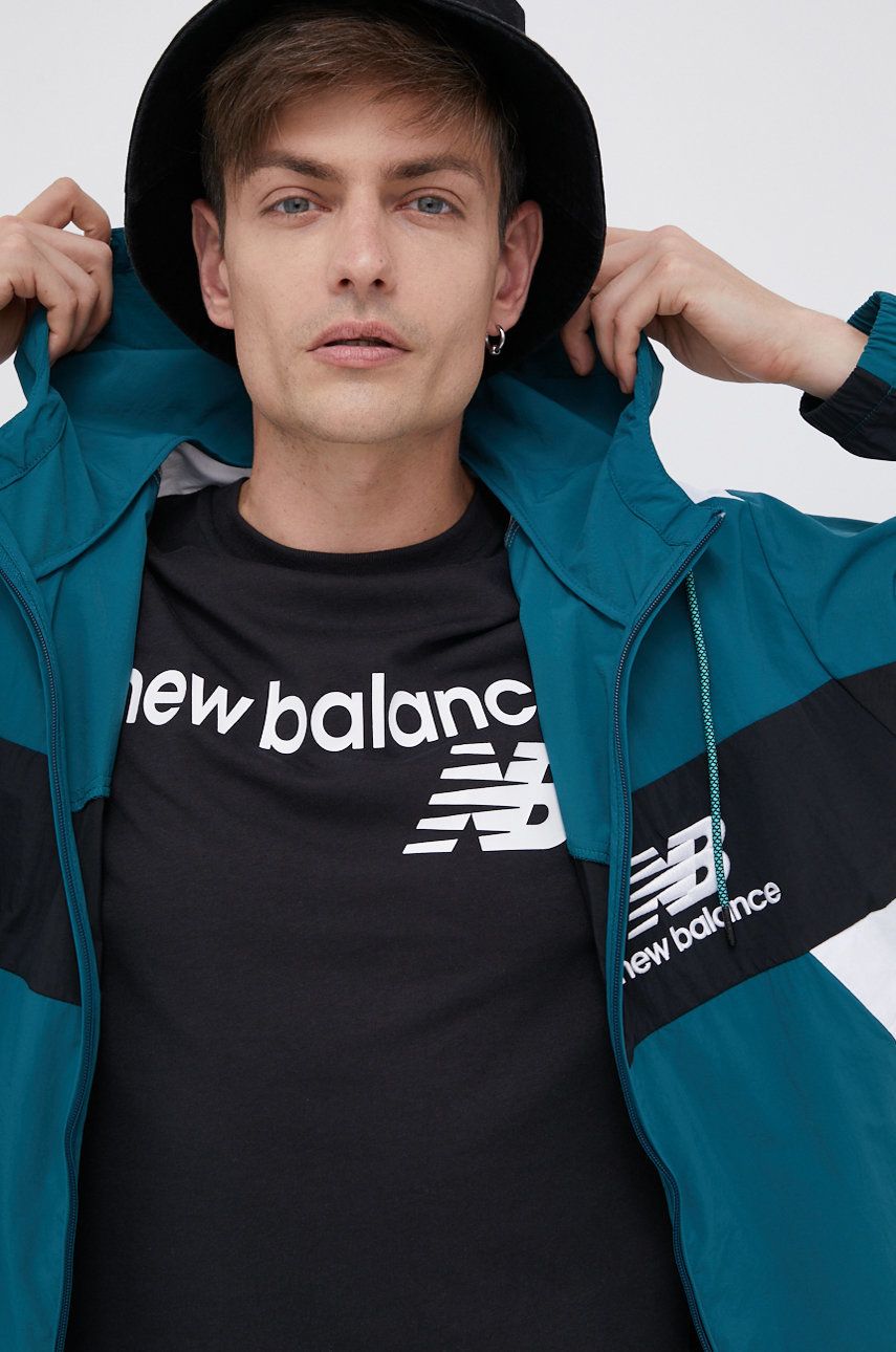 New Balance Geacă MJ13500MTL bărbați, culoarea verde, de tranzitie answear.ro imagine noua