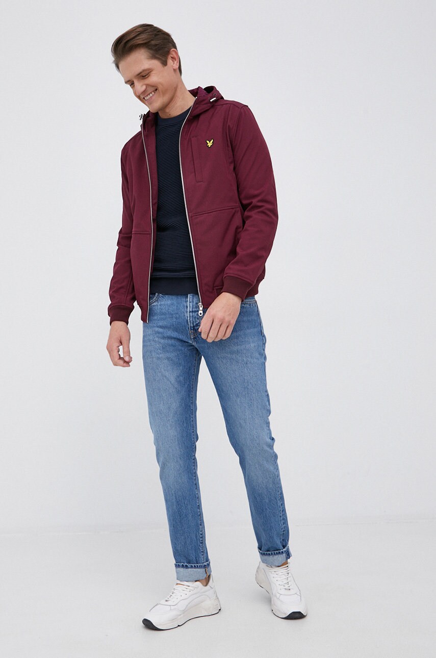 Lyle & scott geacă bărbați, culoarea bordo, de tranzitie