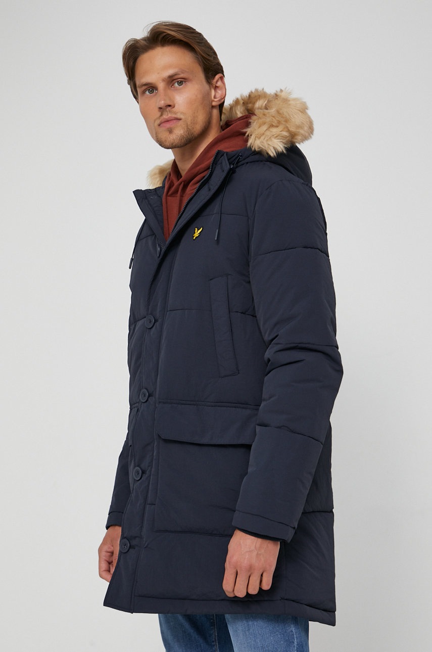 

Яке Lyle & Scott мъжко в тъмносиньо със зимна изолация, Тъмносин