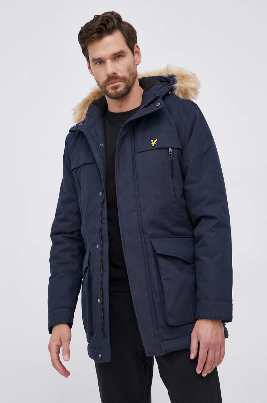 

Парка Lyle & Scott мужская цвет синий зимняя