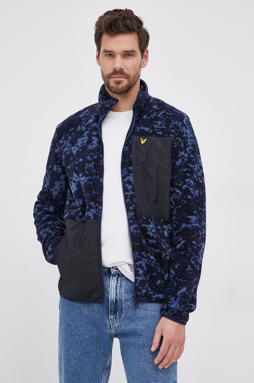 Lyle & scott bluză bărbați, culoarea albastru marin, modelator