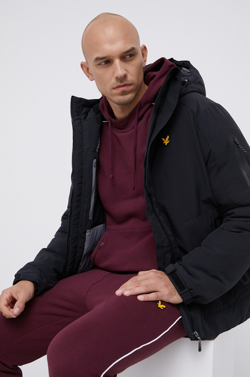 Lyle & scott geacă bărbați, culoarea negru, de iarnă