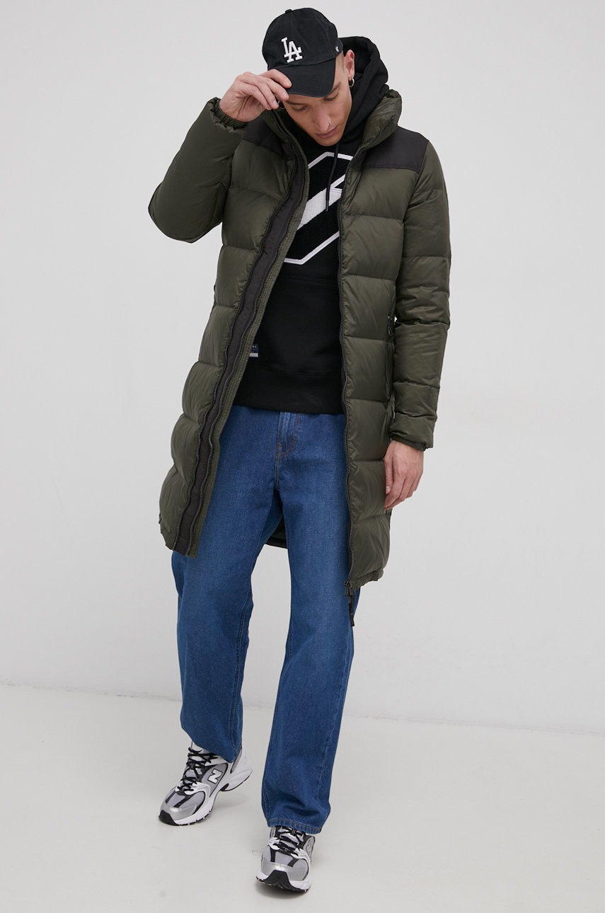 

Пухова куртка Superdry колір зелений зимова