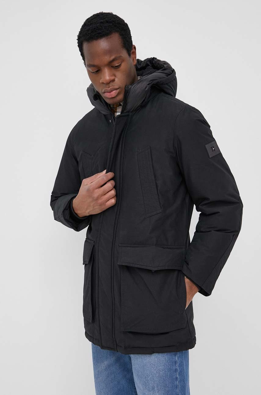 

Яке Tommy Hilfiger мъжко в черно със зимна изолация, Черен