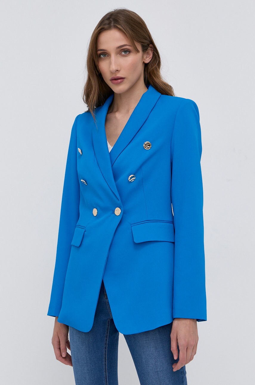 

Сако Marciano Guess с двуредно закопчаване с изчистен дизайн, Син
