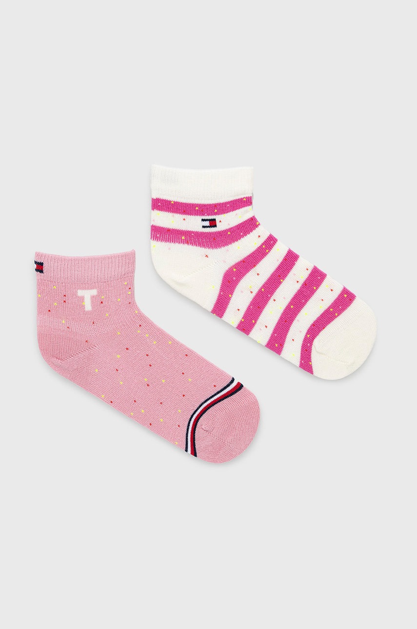 

Детски чорапи Tommy Hilfiger (2 чифта) (2-pack) в розово, Розов