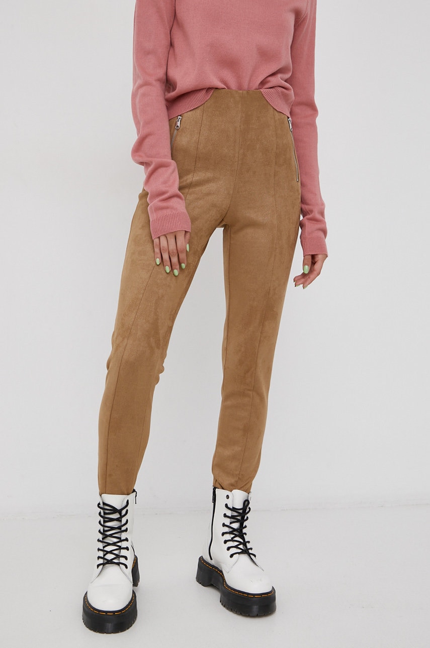 Vero moda pantaloni femei, culoarea bej