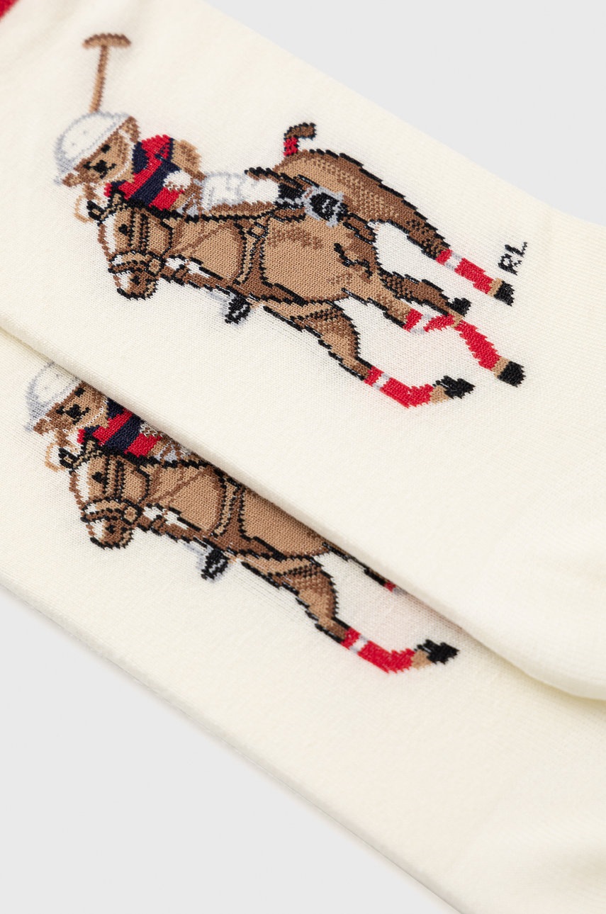 

Шкарпетки Polo Ralph Lauren жіночі колір кремовий