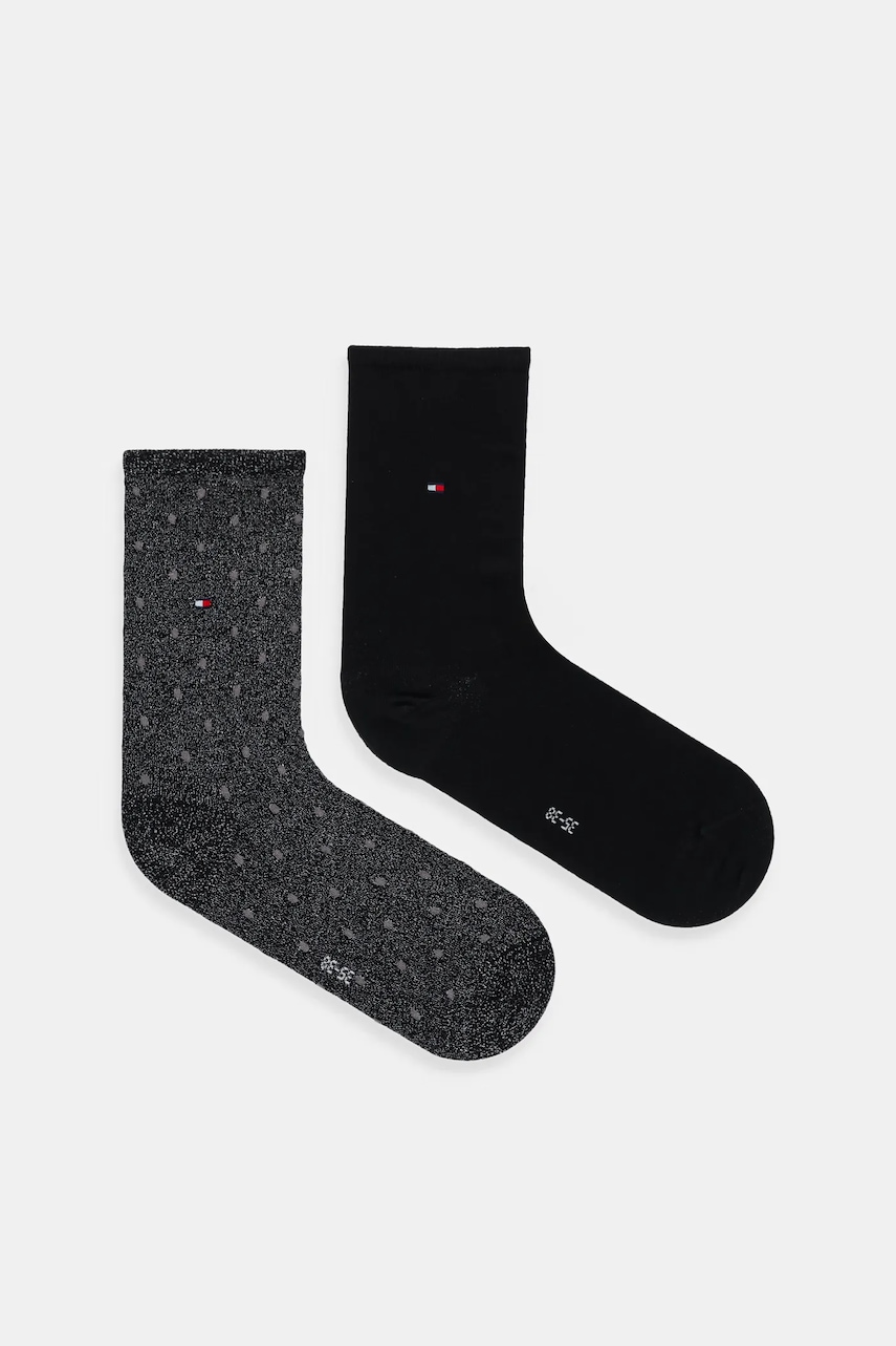 Levně Ponožky Tommy Hilfiger 2-pack černá barva, 100001493